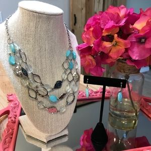 🥳Host Pick🥳Silver-Tone Faux Abalone NL& Ears-EUC